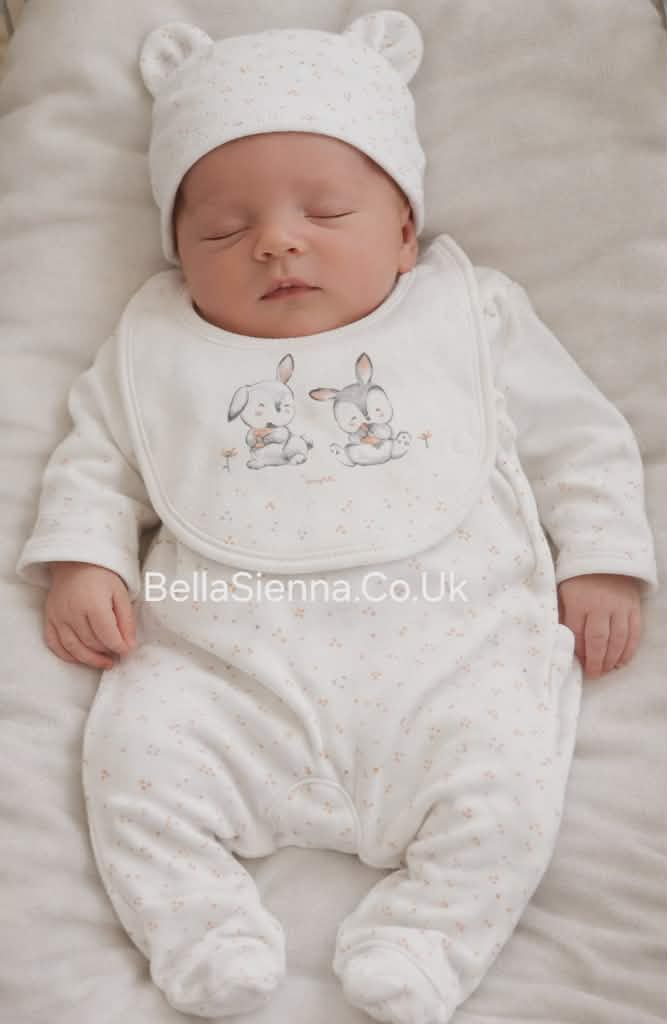 Mayoral Unisex Three Piece Gift Set - Babygrow, Hat & Bib - 9208