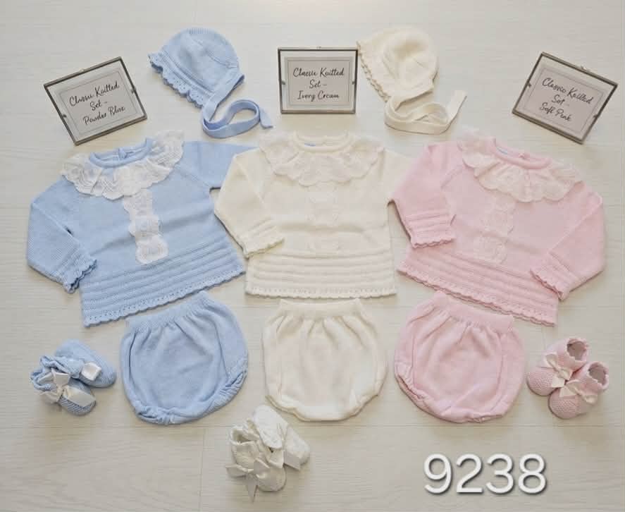 Mac ilusion Blue Four Piece Knitted "Coming Home" Outfit - 9238