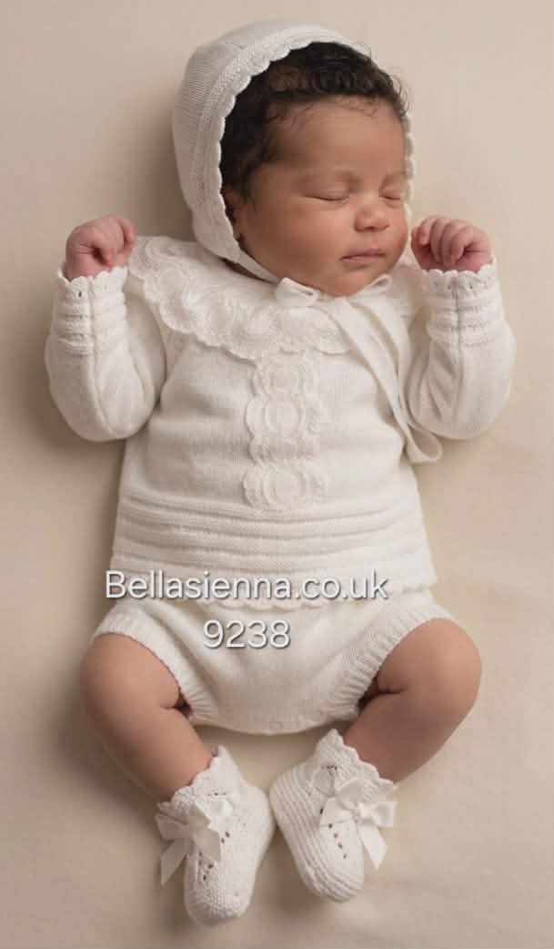 Mac ilusion Ivory Four Piece Knitted "Coming Home" Outfit - 9238