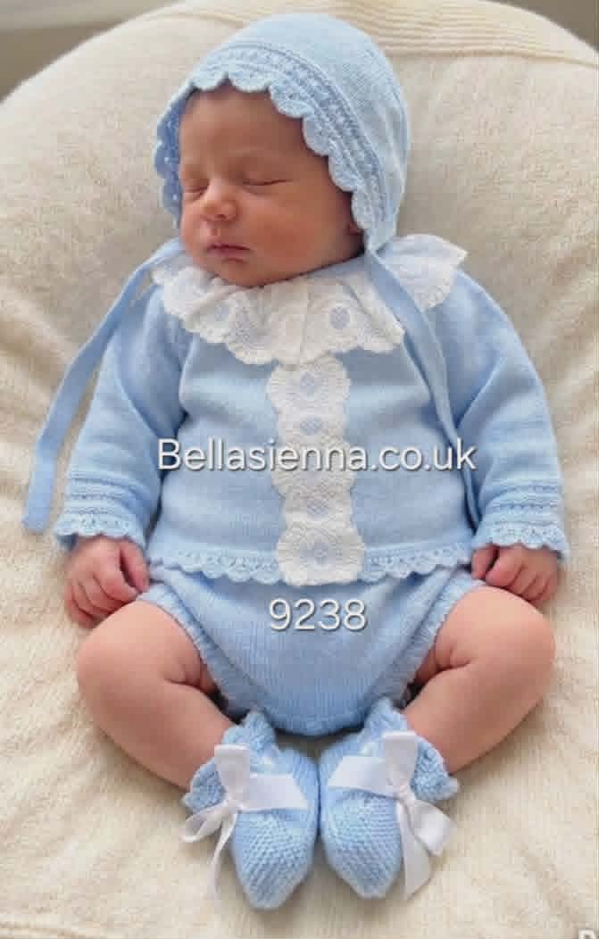 Mac ilusion Blue Four Piece Knitted "Coming Home" Outfit - 9238