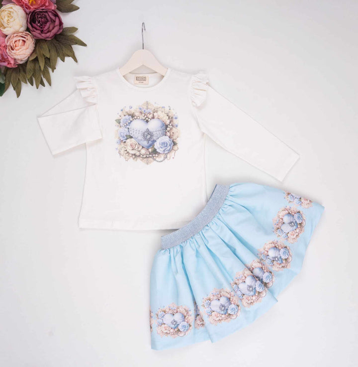 Neon Blue Skirt Set - "Eden" - 3790