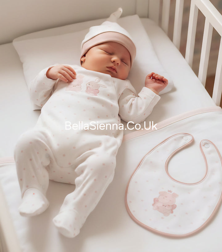 Mayoral Baby Girls, Hat & Bib Set - 9360 - Misty Pink