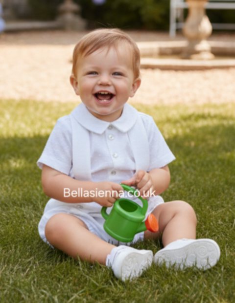 Mac ilusion Boys Shirt & Ivory Linen Shorts With Straps - 9363