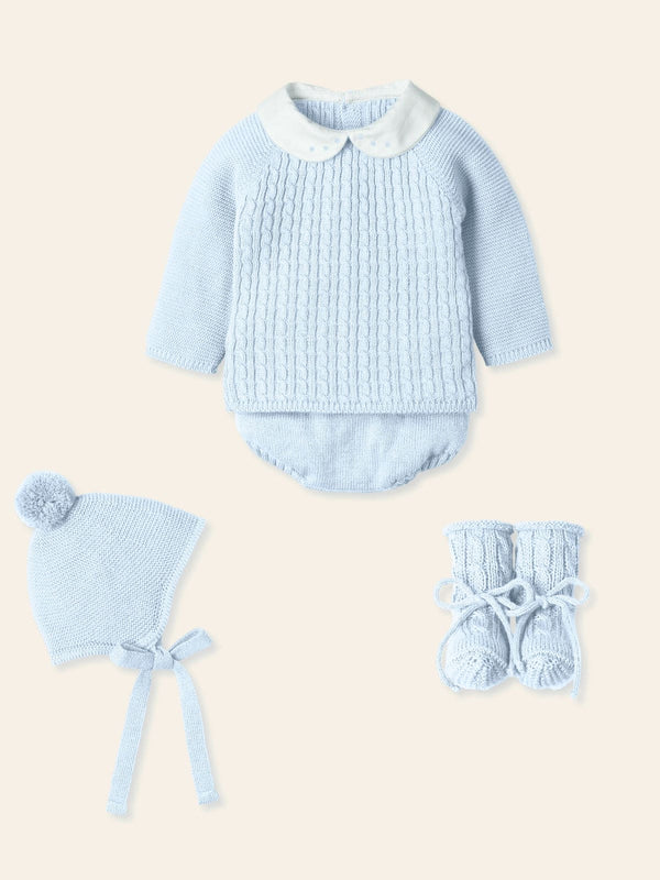 Mac ilusion Unisex Four Piece Blue Knitted Set - 9433 - Cloud Blue