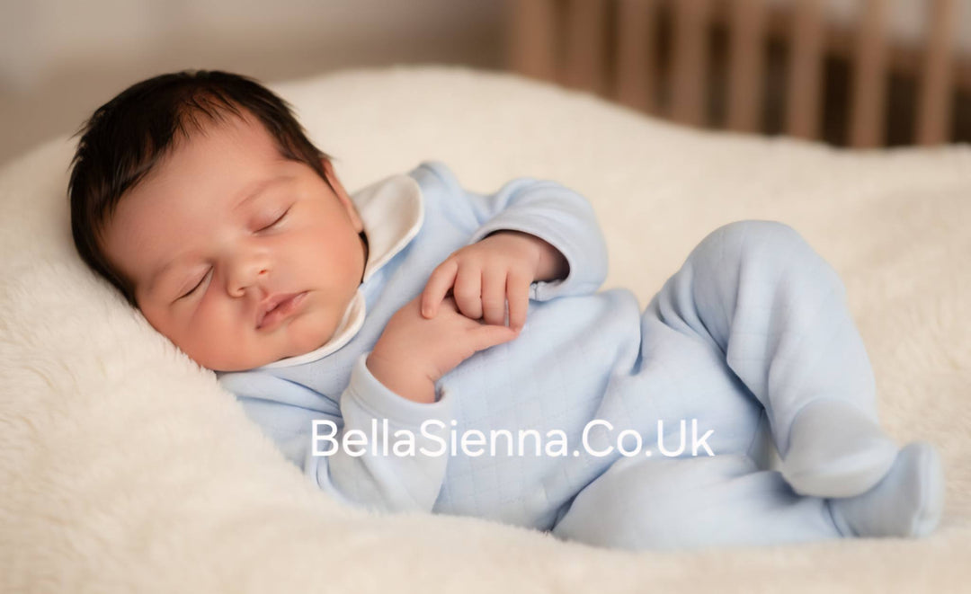 Calamaro Baby Boys Blue All In One Babygrow With Collar - 33033