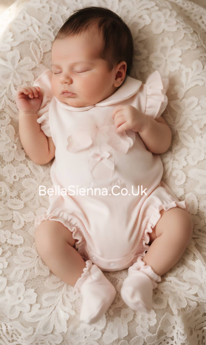 Barcellino Baby Girls Pretty Pink Romper - 9488