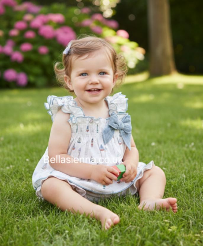 Calamaro Baby Girls Two Piece "Seaside Theme" Jam Pants Set - 11328
