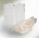 Nini Baby Girls Fine Knit Summer Set With Lace