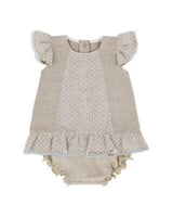 Rapife Girls Beige & Ivory Dress & Pants Set - 5282