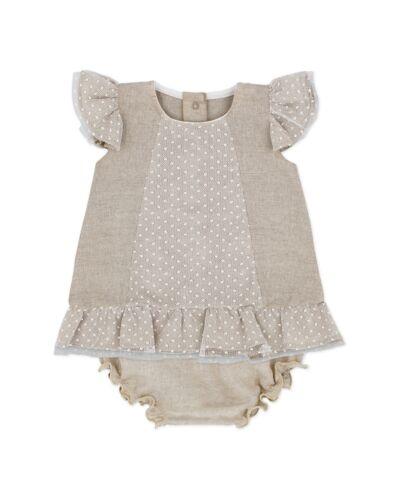 Rapife Girls Beige & Ivory Dress & Pants Set - 5282
