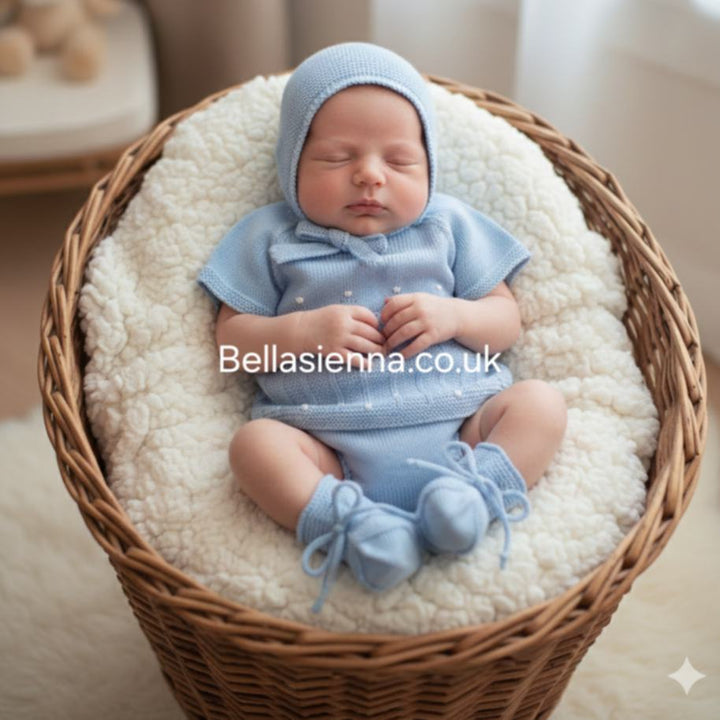 Mac ilusion Baby Boys Blue Knitted Four Piece Set - 9632X