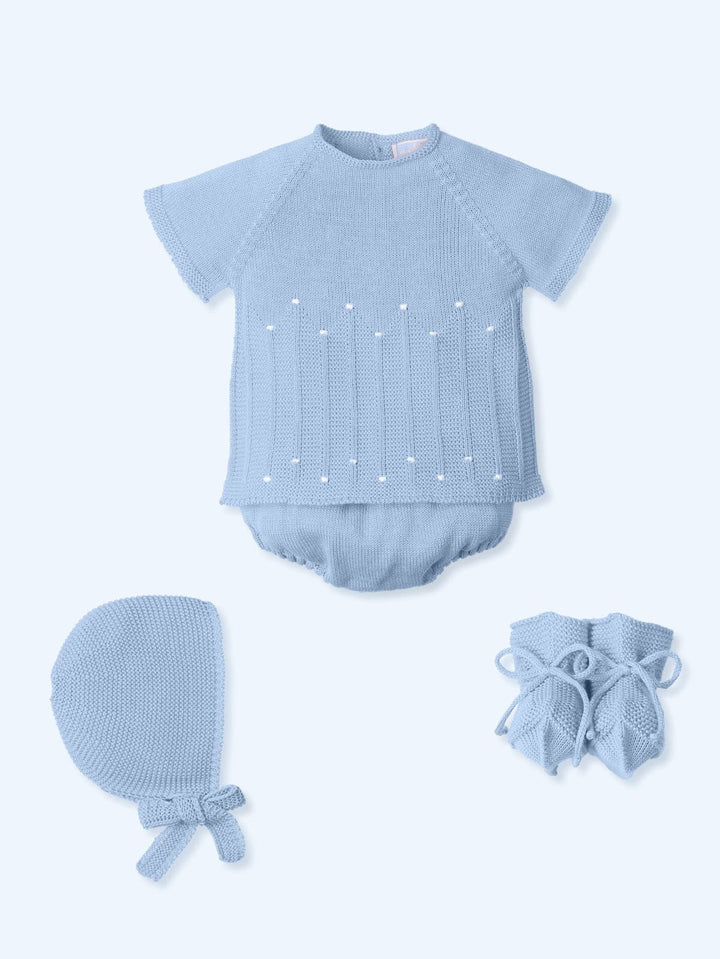 Mac ilusion Baby Boys Blue Knitted Four Piece Set - 9632X