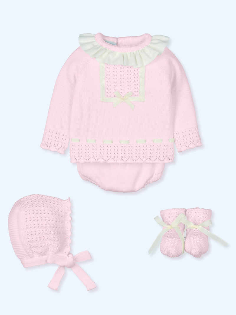 Mac ilusion Baby Girls Pink & Ivory Four Piece Set - 9639