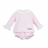 Calamaro Baby Girls Pink Jam Pants Set With Frill - 11007