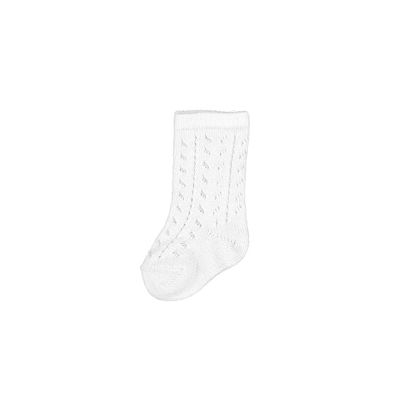 Mayoral White High Openwork Socks - 9709