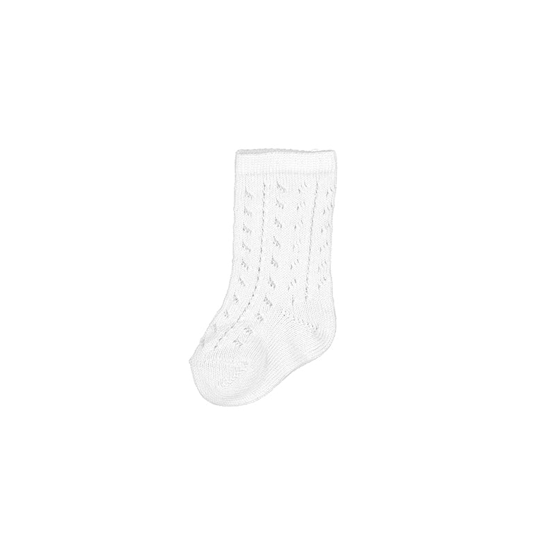 Mayoral White High Openwork Socks - 9709