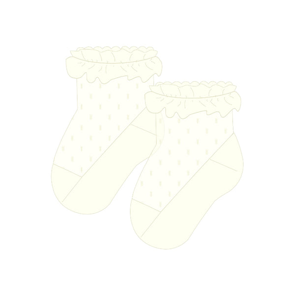 Mayoral Cream Plumeti Socks With Frilly Trim - 9712