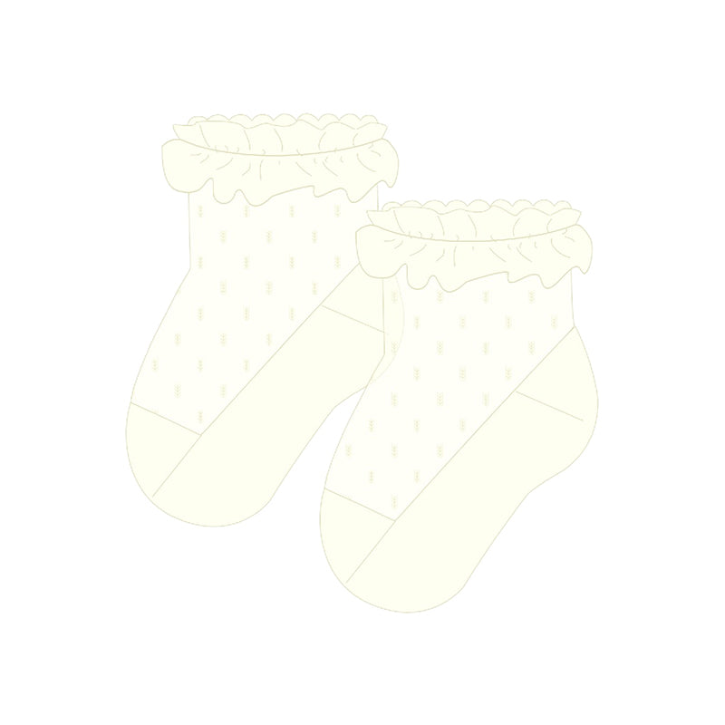 Mayoral Cream Plumeti Socks With Frilly Trim - 9712