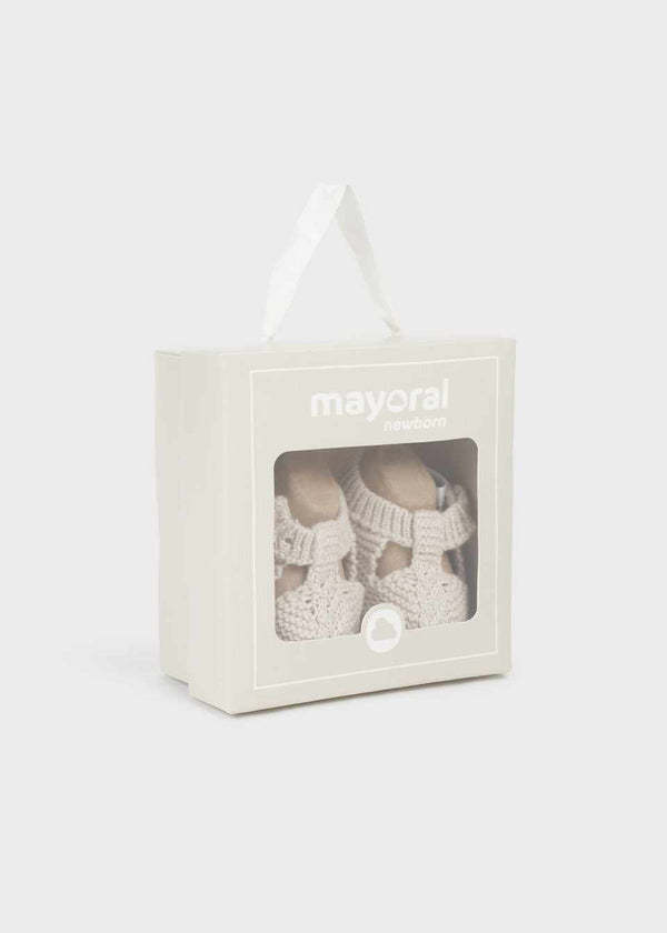 Mayoral Newborn Booties Beige 9749