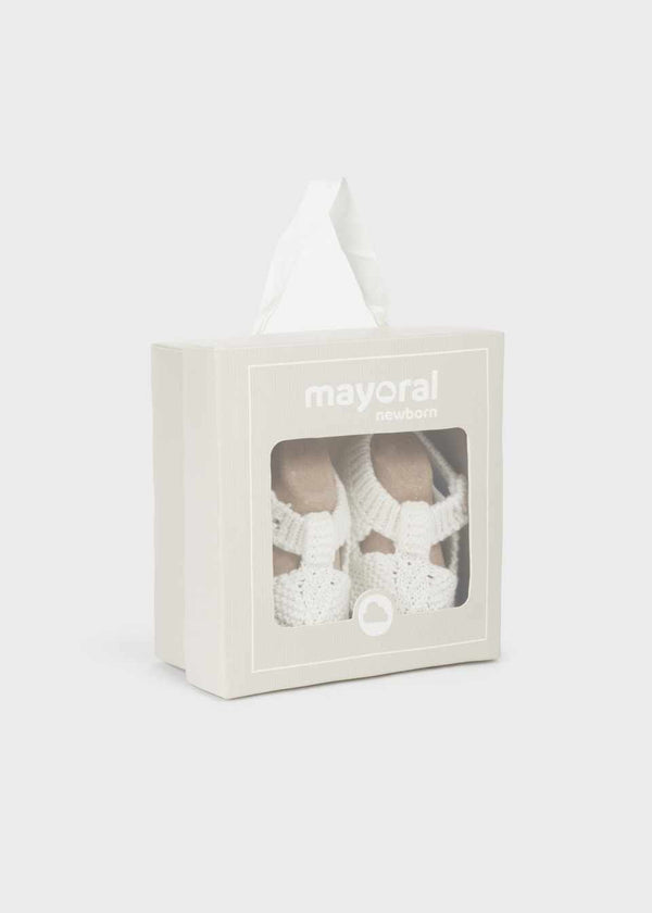 Mayoral Newborn Tricot Booties Off White 9749
