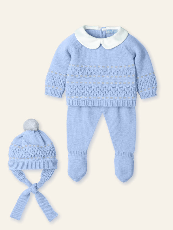 Mac ilusion Baby Boys Three Knitted Set - 9805 - CIELO - BLUE