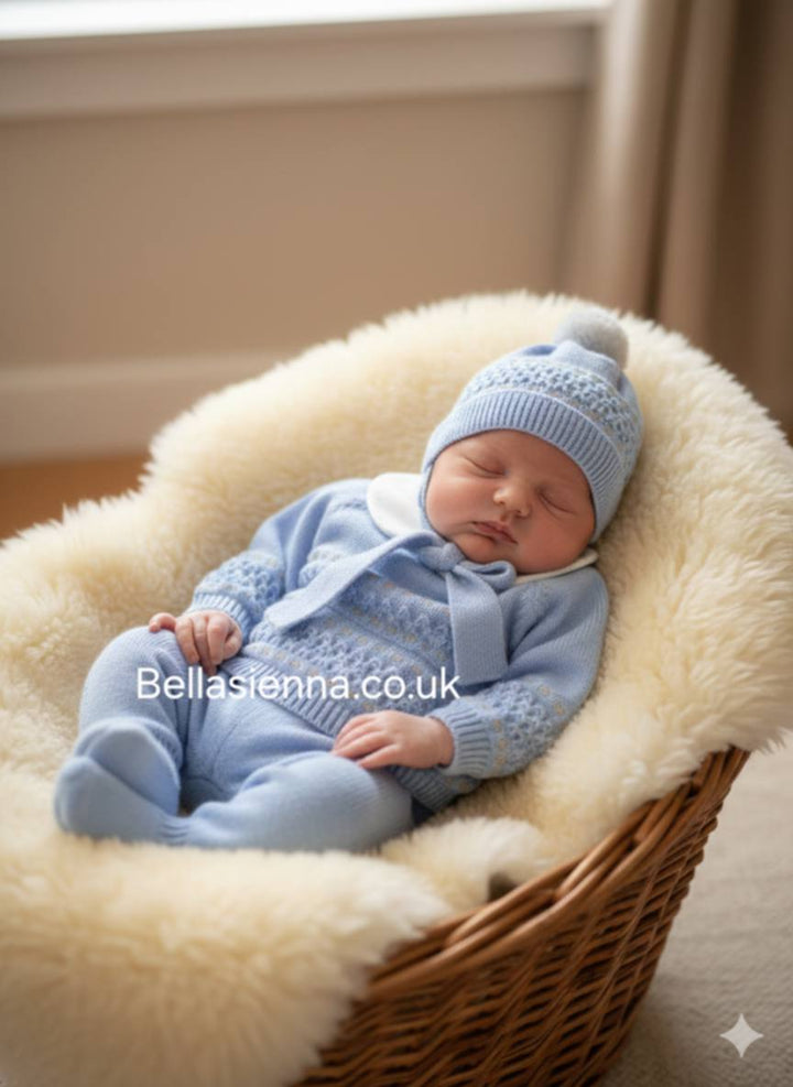 Mac ilusion Baby Boys Three Knitted Set - 9805 - CIELO - BLUE