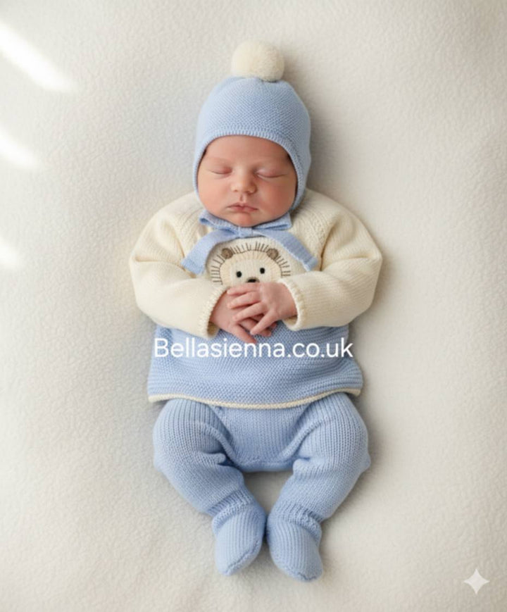 Mac ilusion Baby Boys Three Piece "Hedgehog" Set - 9813 - CIELO - BLUE