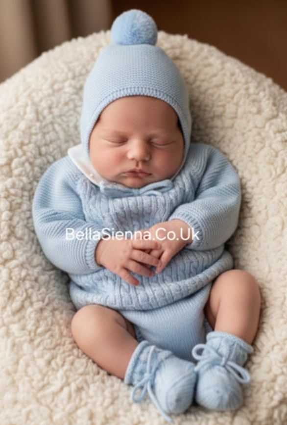 Mac ilusion Boys Blue & White Four Piece Knitted Set -9830 - Celeste