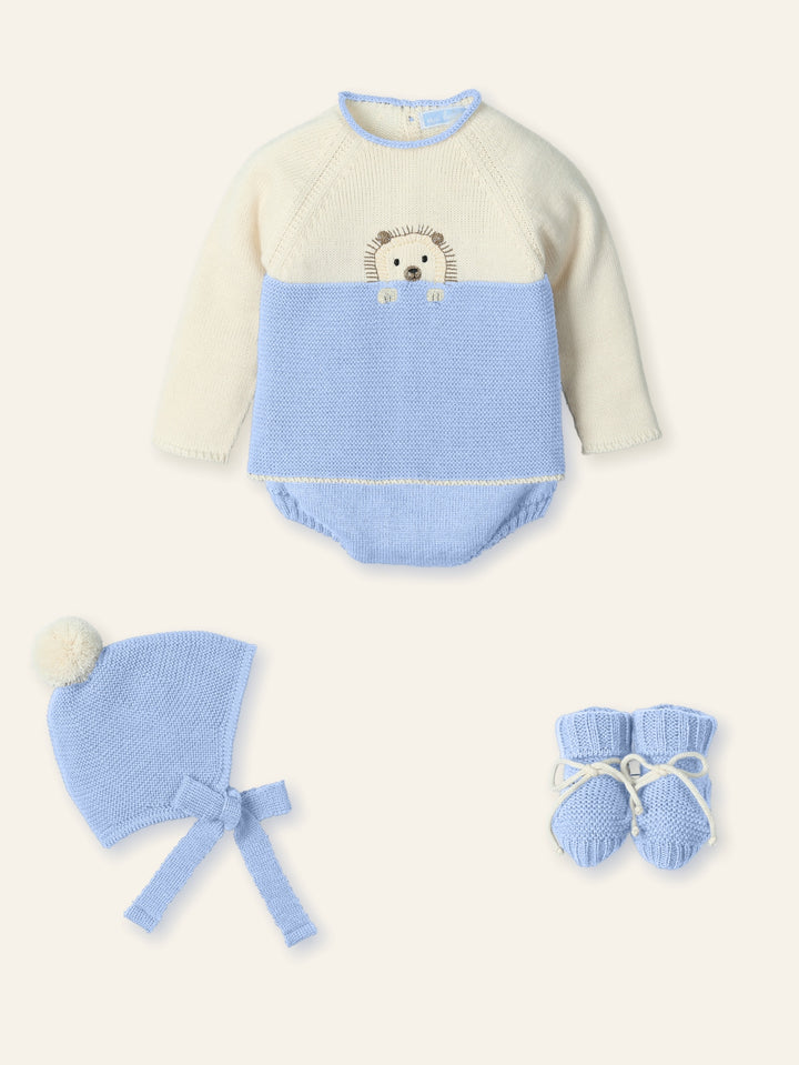 Mac ilusion Baby Boys Four Piece "Hedgehog" Set - 9835 - Cielo - Blue