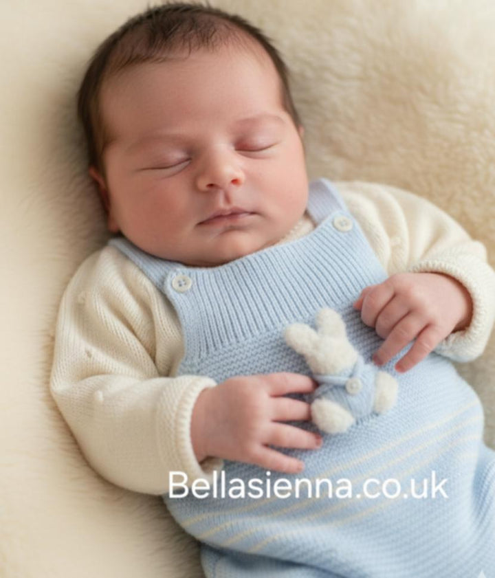 Mac ilusion Baby Boys Knitted Bunny Rabbit Jumper & Romper Set - Nube - 9855