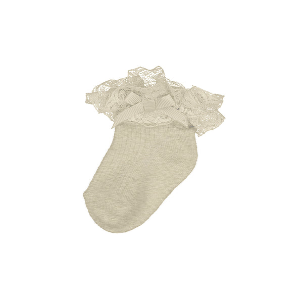 Mayoral Champage Gold Dressy Frill Socks - 9868