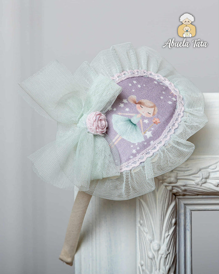 Abuela Tata Lilac & Green Tulle Ballerina Headband To Match - 2599400 - 0899400