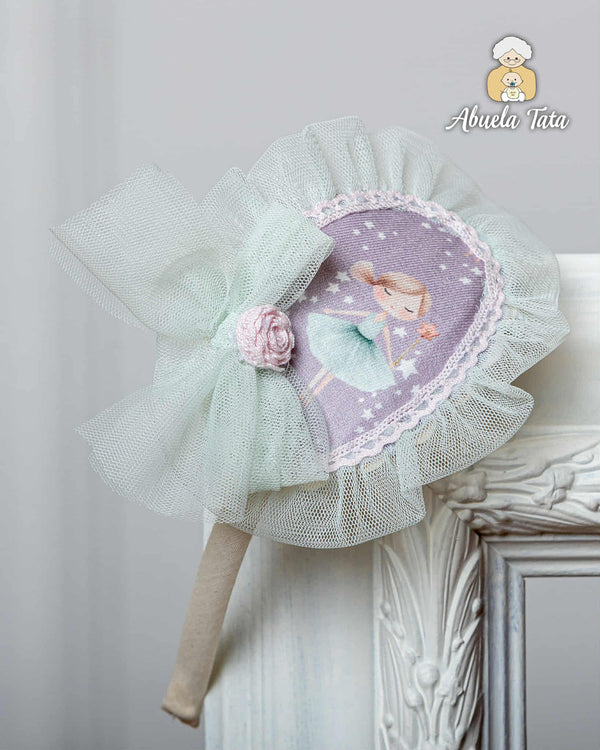 Abuela Tata Lilac & Green Tulle Ballerina Headband To Match - 2599400 - 0899400