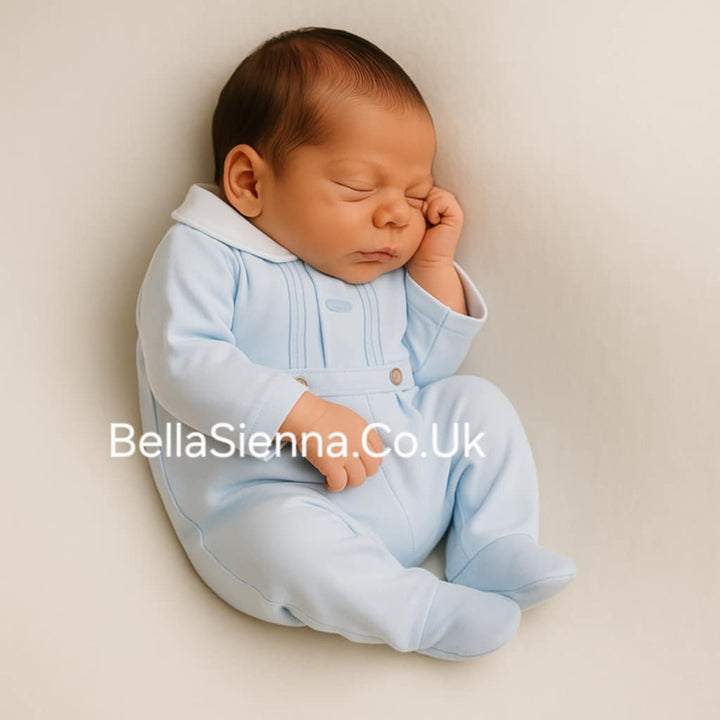 Mintini Pale Blue All In One Sleepsuit Babygow - MB5986