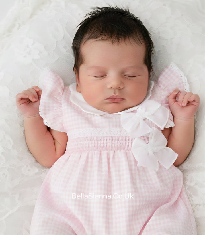 Blues Baby Girls Seersucker Shortie Romper With Petal Collar - BB1037