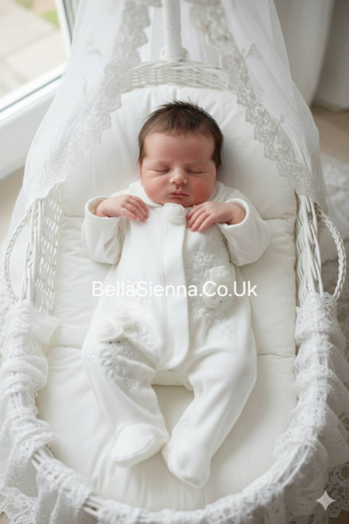 Sofija "AFRODYTA" Ivory Cotton Babygrow