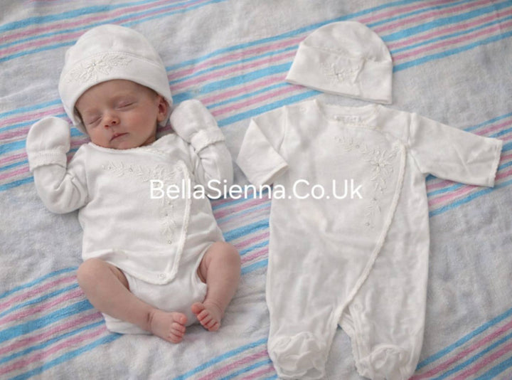 Sofija "AFRODYTA" Ivory Cotton 4 Piece Babygrow Set