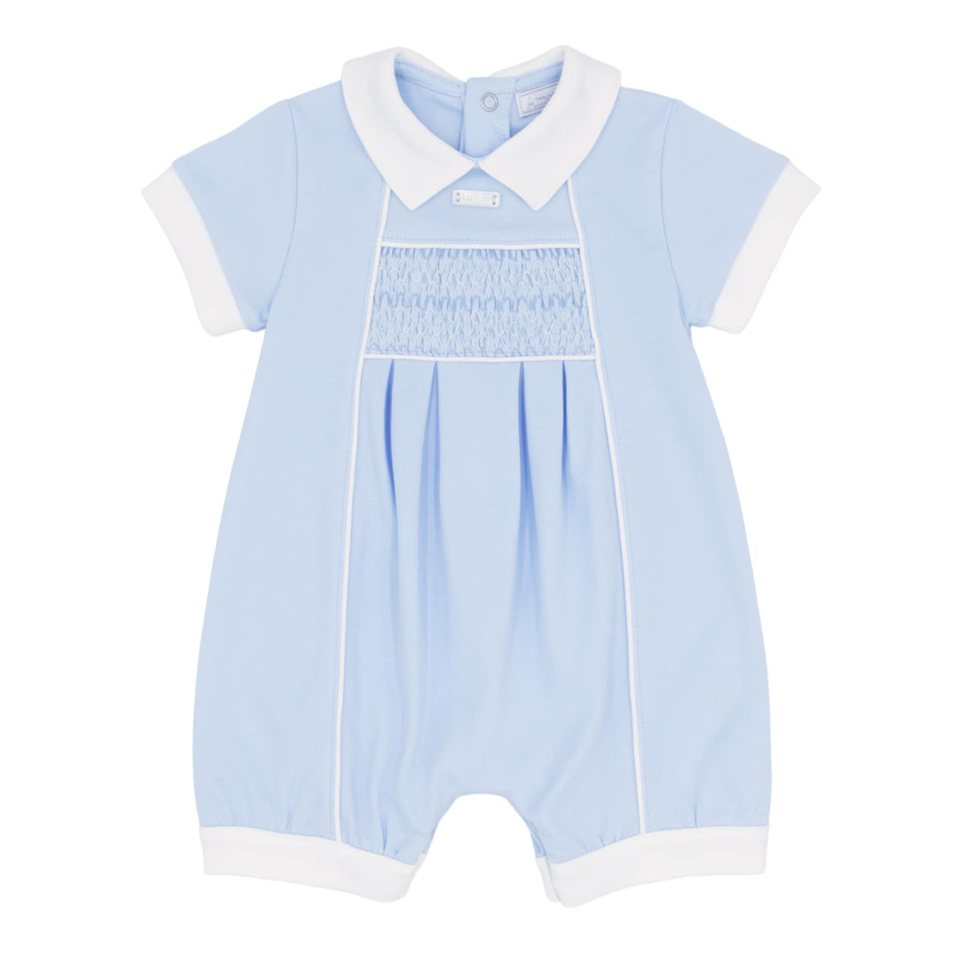 Amore Boys Blue & White Smocked Classic Romper - AM0041