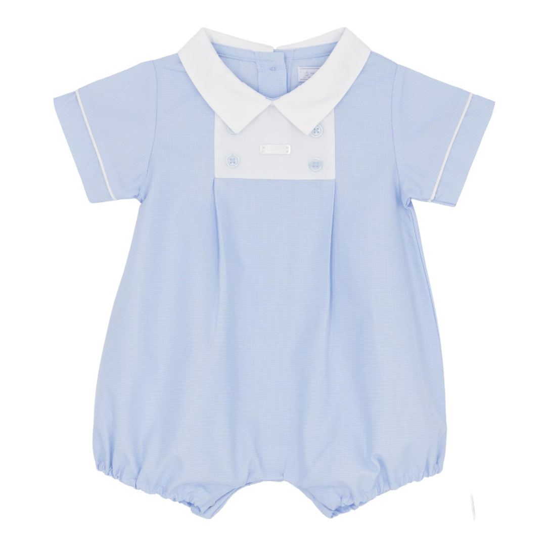 Amore Boys Blue & White Classic Gingham Romper - AM0085