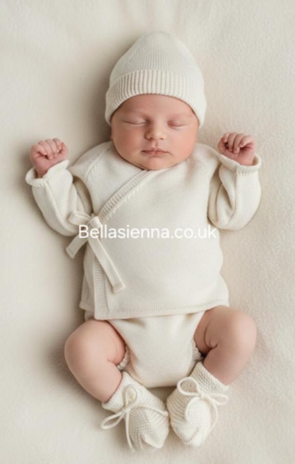 Mac ilusion Unisex Beige Four Piece Knitted "Coming Home" Outfit - AS06V2