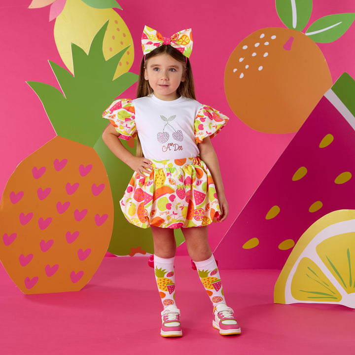 A Dee -S263523 TIA - Tutti frutti print puff skirt set