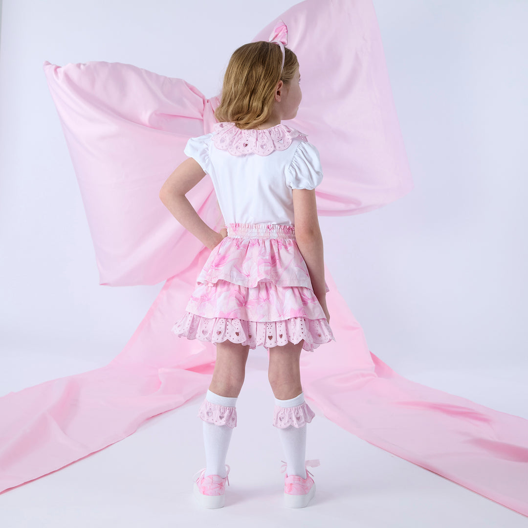 A Dee - S261501 RIRI -  Bow print skirt set with broderie anglaise detail