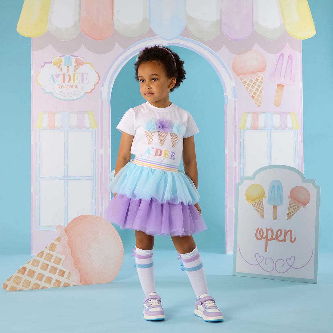 A Dee - S262511 SUZI - Ice Cream Pastel Tulle skirt set