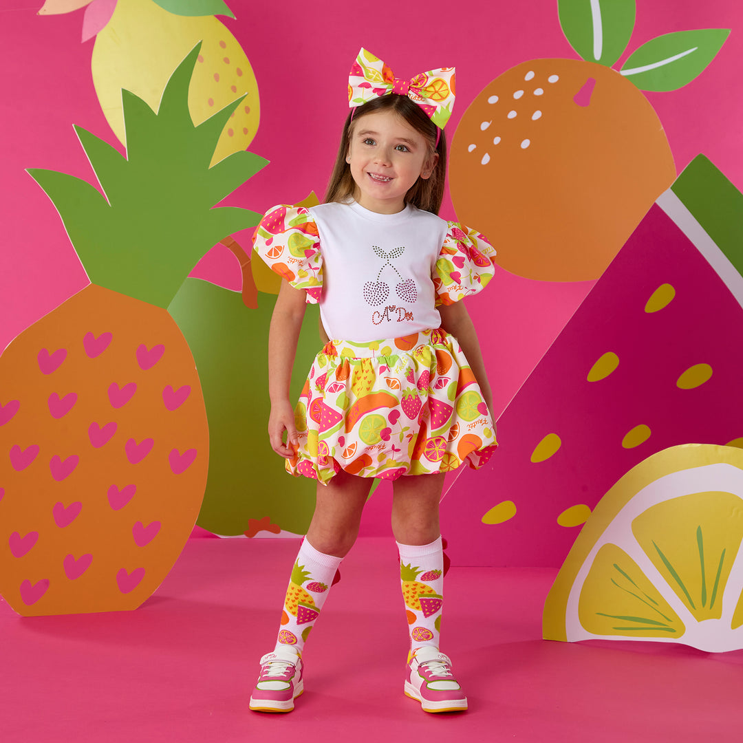 A Dee -S263523 TIA - Tutti frutti print puff skirt set
