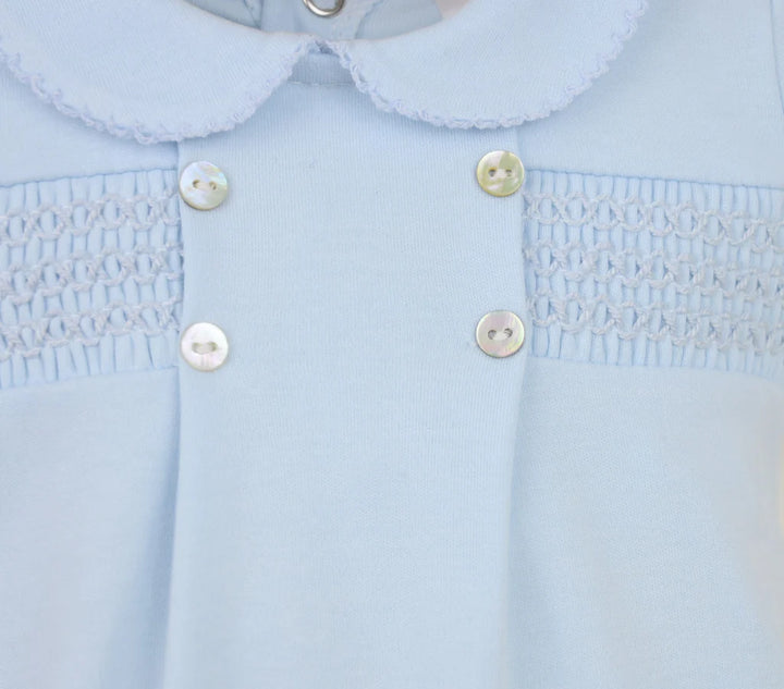 Baby Blue Smocked Romper - B0455