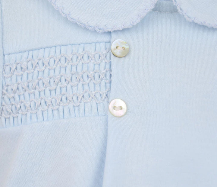 Baby Blue Smocked Romper - B0455