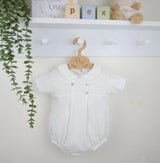 Ivory Baby Boys Smocked Romper - B0455
