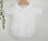 Ivory Baby Boys Smocked Romper - B0455