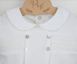 Ivory Baby Boys Smocked Romper - B0455