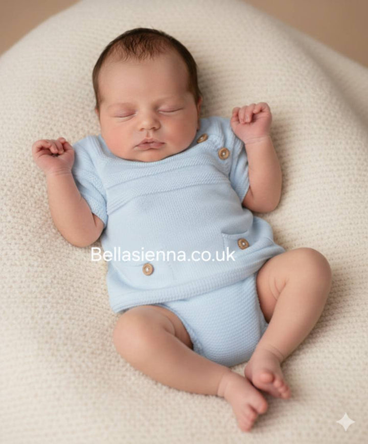 Baby Blue Knitted Two Piece Set - B0551